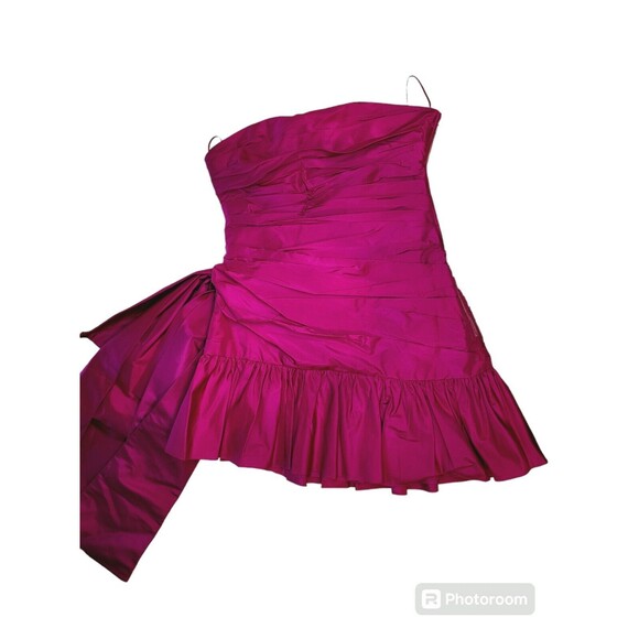 NWT $695 Loveshackfancy Noble Silk Mini Dress Cocktail Party 8 Flirty Fuschia - Picture 8 of 15